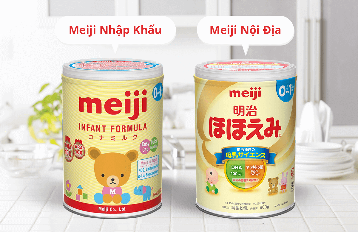 Phân biệt sữa Meiji nội địa Nhật và nhập khẩu