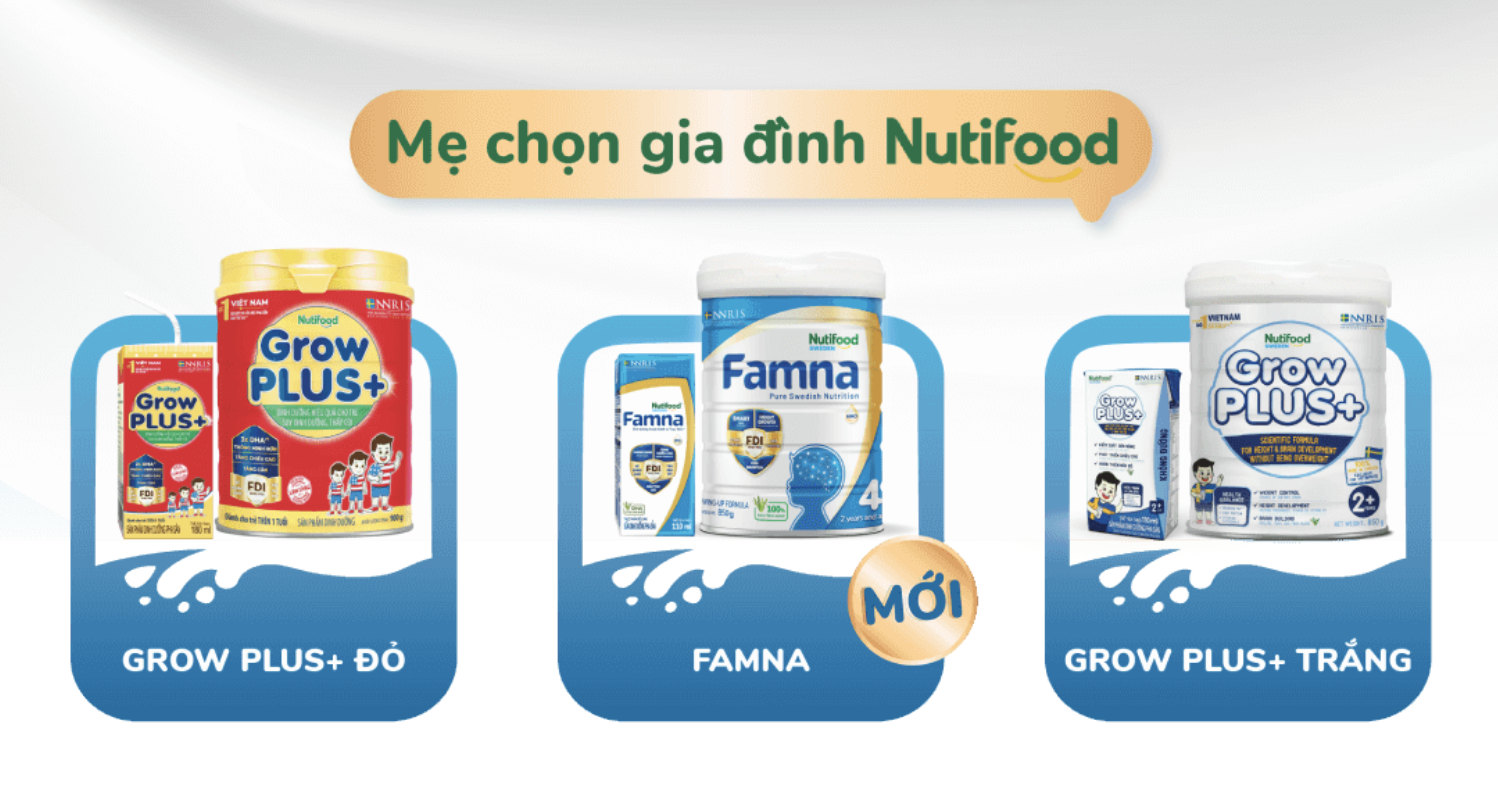 Tổng hợp các dòng sữa của Nutifood tại Con Cưng