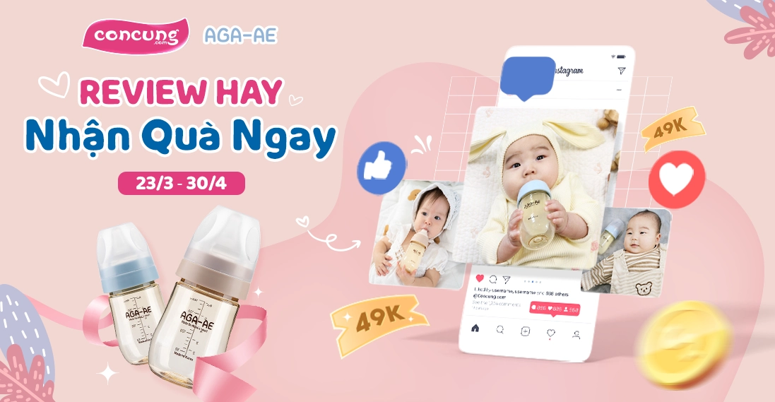 Review Bình sữa Aga-ae - Nhận voucher liền tay!