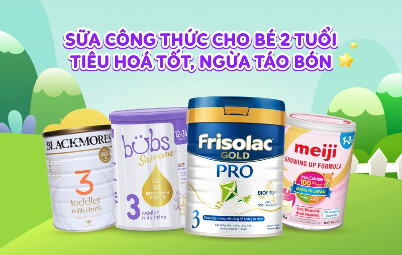 Review top 4 sữa công thức cho bé 2 tuổi tiêu hoá tốt, ngừa táo bón 