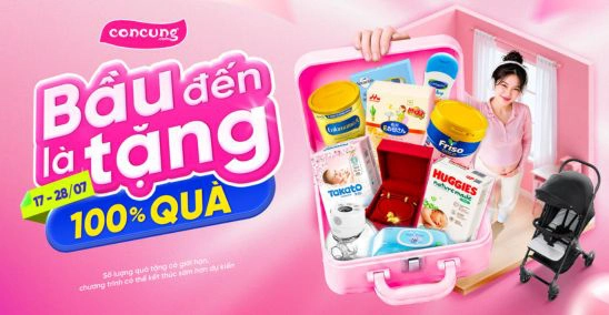Siêu Khuyến Mãi Tháng 7 Tại Con Cưng: Bầu Đến Là Tặng - 100% Quà