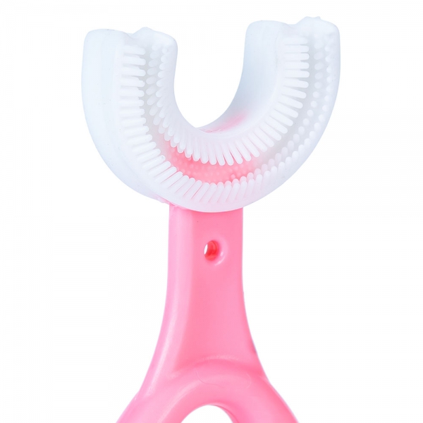 Bộ 2 bàn chải chữ U TPE Animo  (Hồng vàng) (M5872)