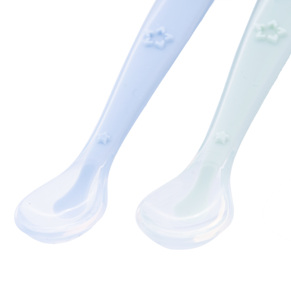 Bộ 2 muỗng silicone Bebear (Xanh dương+ Xanh lá, BS7540)