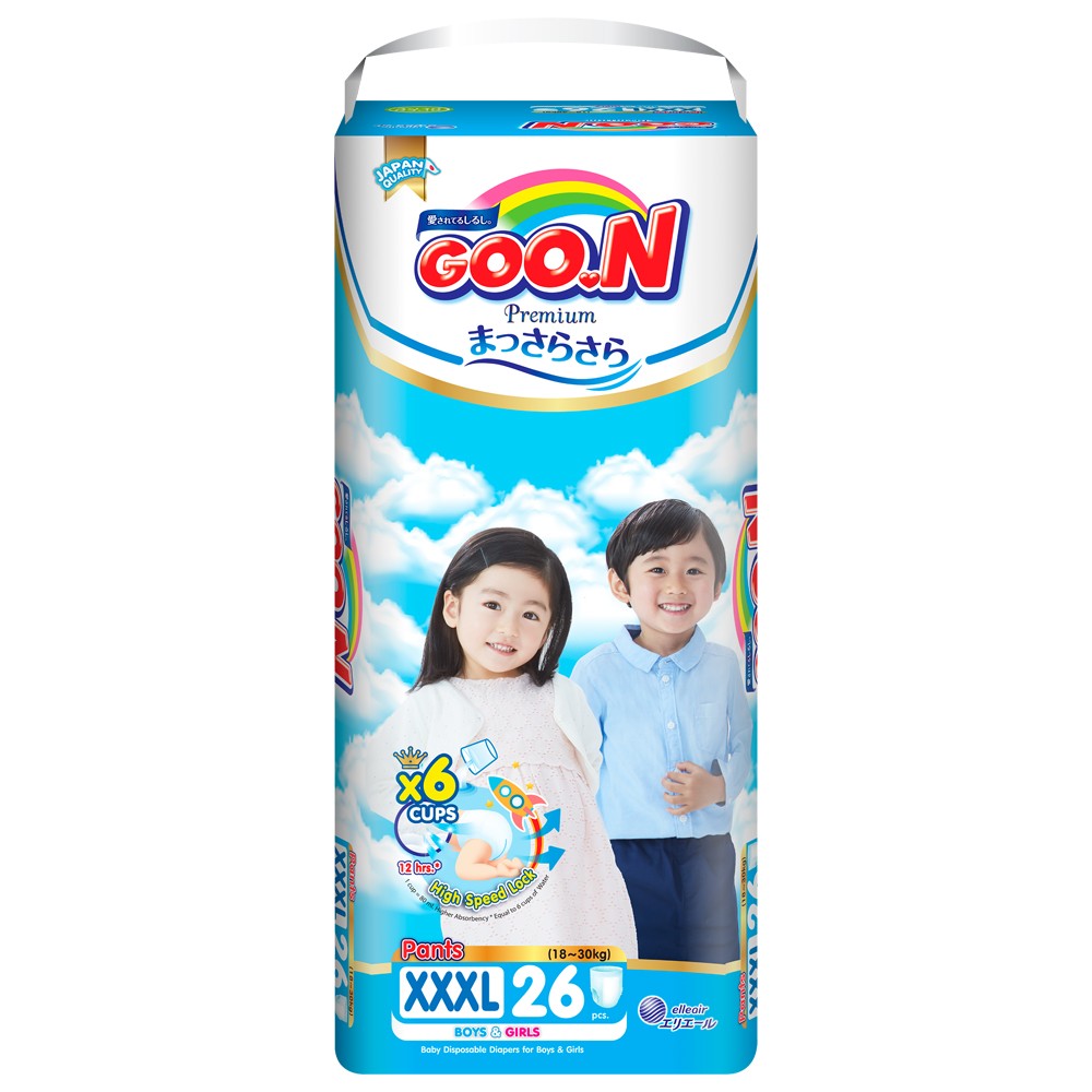 Tã quần Goon Premium bịch đại XXXL (18-30 kg, 26 miếng)