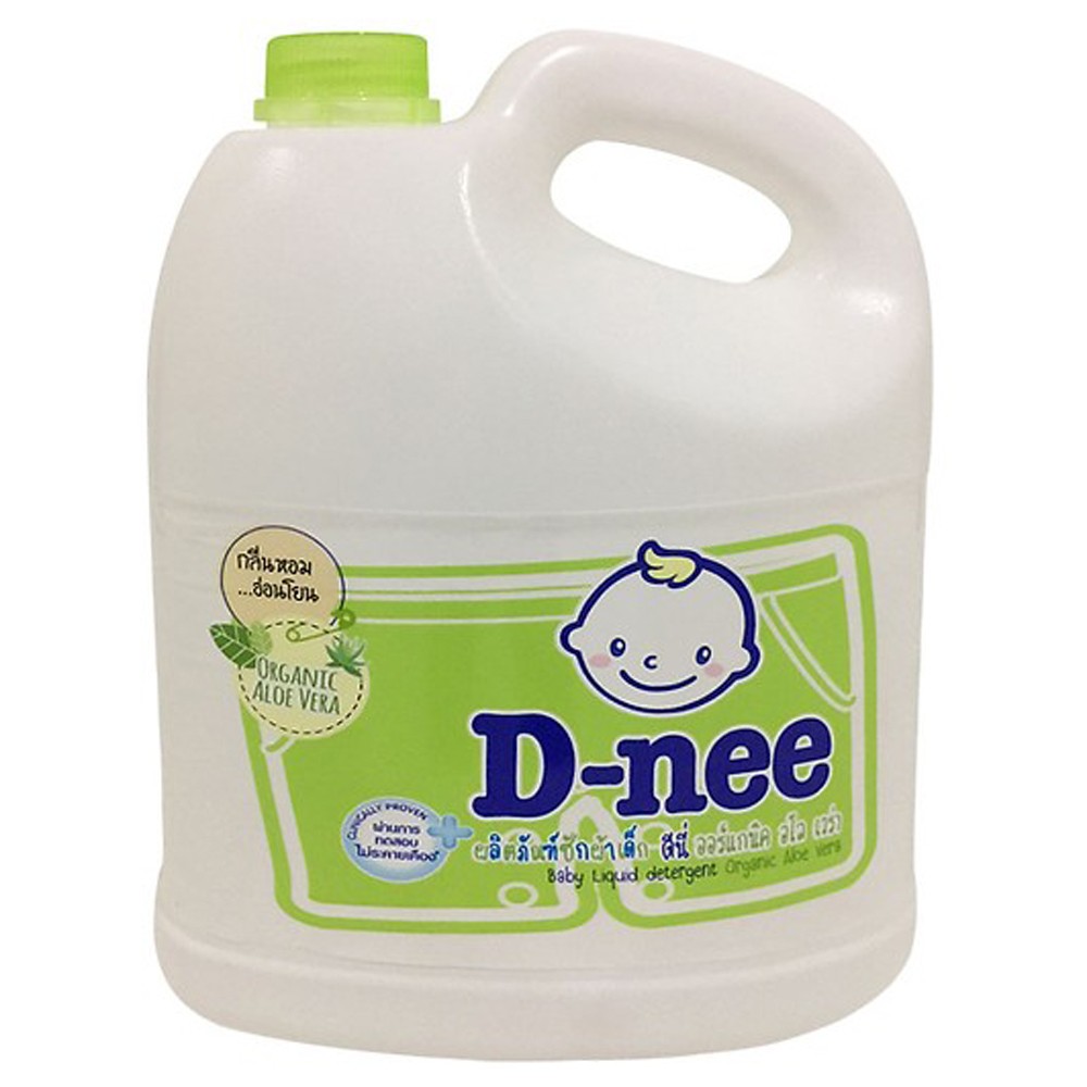 Nước giặt quần áo em bé D-Nee Organic Xanh lá chai 3L