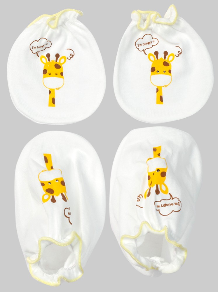 Bộ bao tay chân sơ sinh thun CF ( NB, Vàng )1