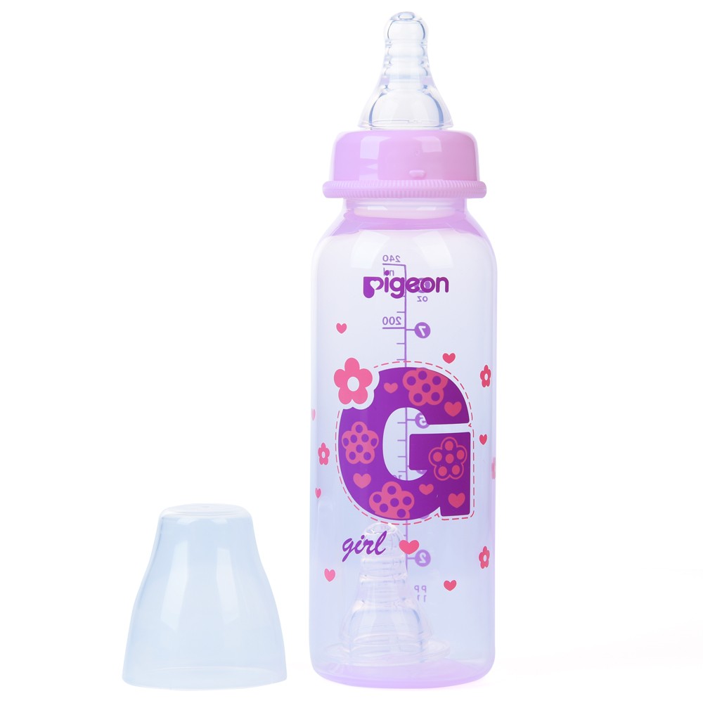 Bình sữa Pigeon nhựa PP cao cấp bé gái (Hồng, 240ml)3