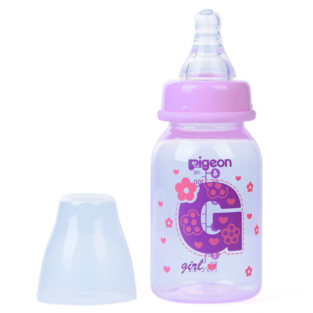 Bình sữa Pigeon nhựa PP cao cấp bé gái (Hồng, 120ml)2