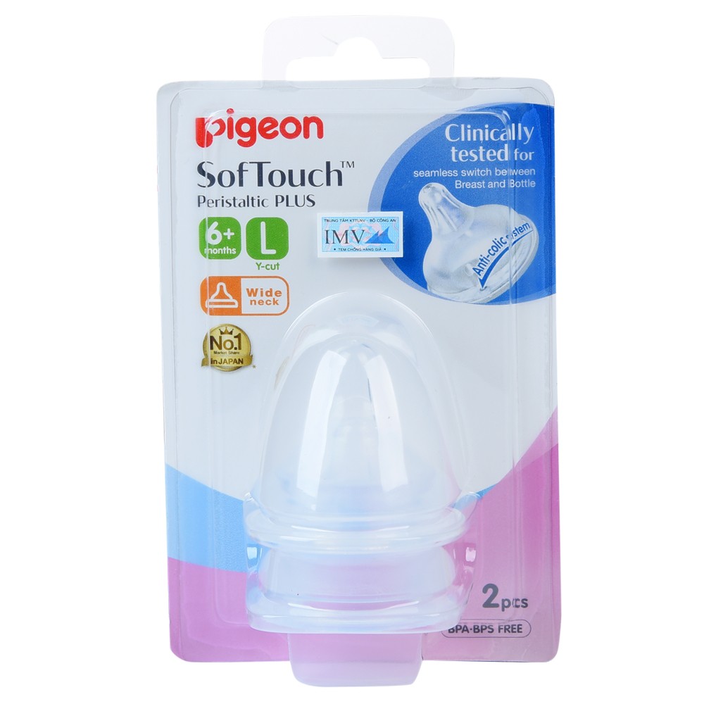 Ty thay bình sữa Pigeon silicone siêu mềm plus size L1