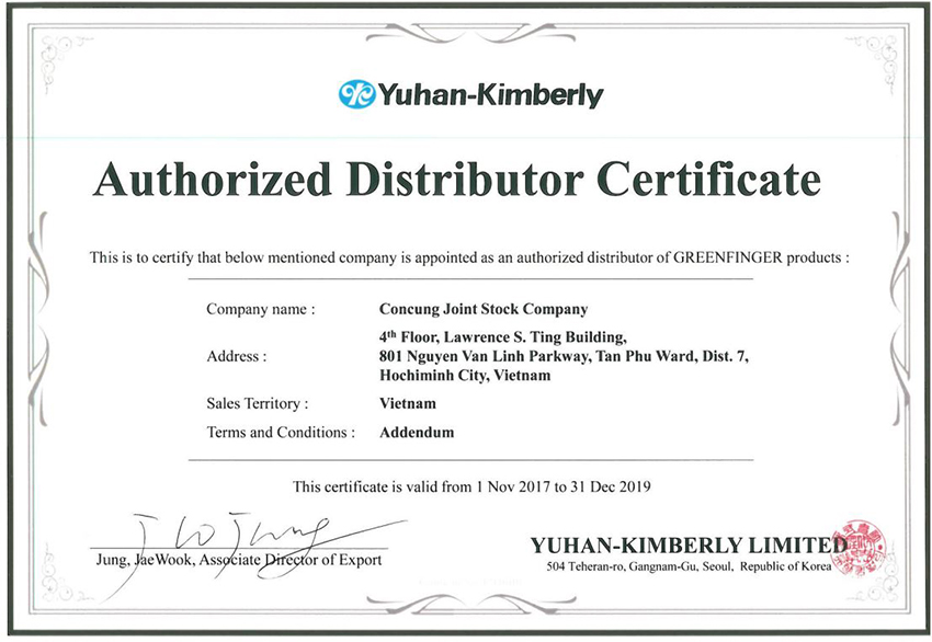 Toiletries.Green_Finger_Authorized_Distributor_Certificate _ Addendum