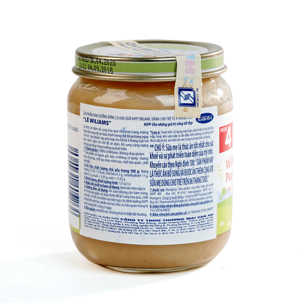 DDĐL HiPP Organic - Lê wiliams 125g03