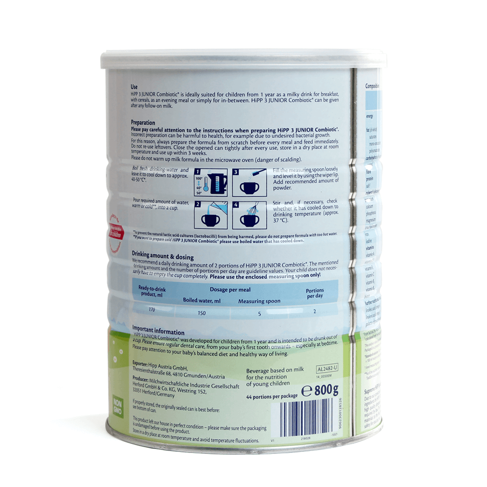 Hipp 3 Combiotic Organic Follow-on, 10-36 tháng, 800g02